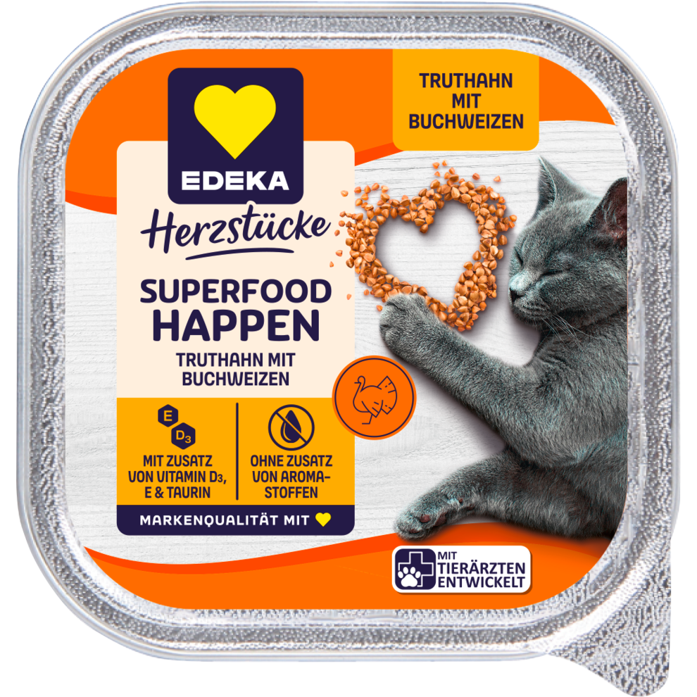 EDEKA Herzstücke Superfood Happen mit Buchweizen+Truthahn 100g