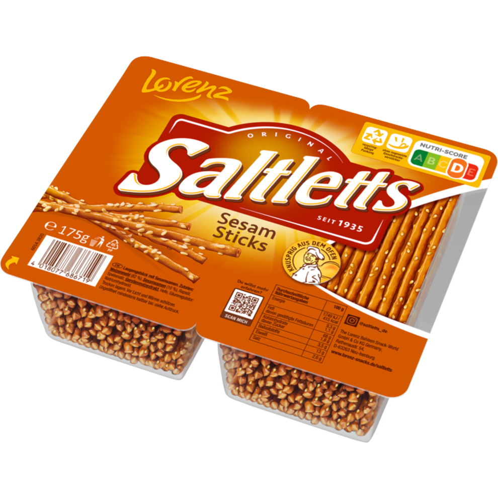 Saltletts Палочки кунжут 175g