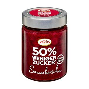 Zentis 50% weniger Zucker Fruchtaufstrich Sauerkirsche 195g