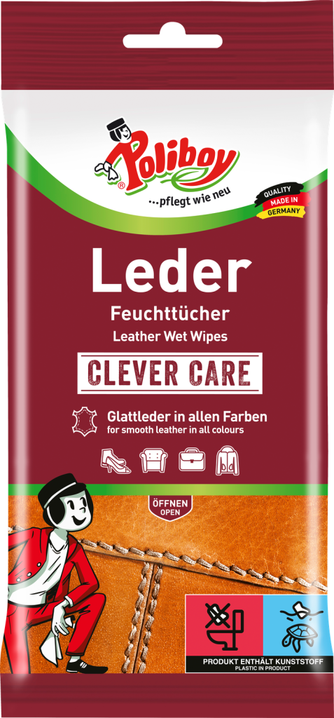 Poliboy Leder Pflege Feuchttücher 20ST