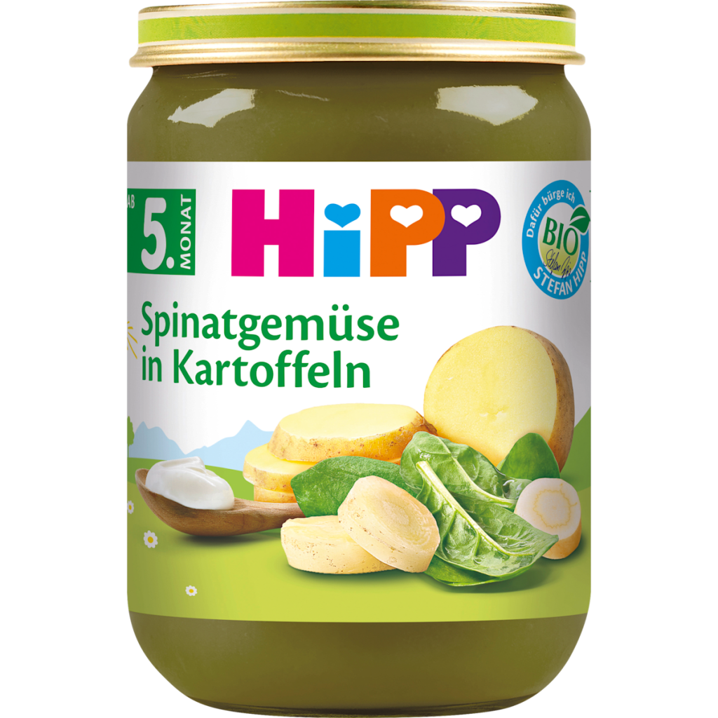 Bio Hipp Spinatgemüse in Kartoffeln ab dem 5.Monat 190g