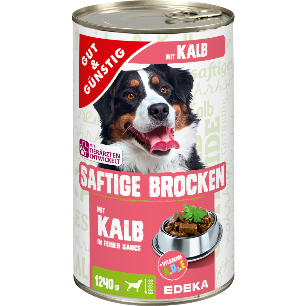 GUT&GÜNSTIG Saftige Brocken mit Kalb 1240g