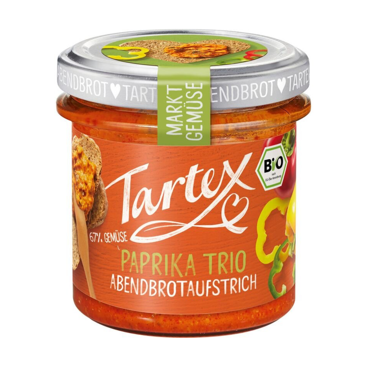 Bio Tartex Markt-Gemüse Paprika Trio 135g