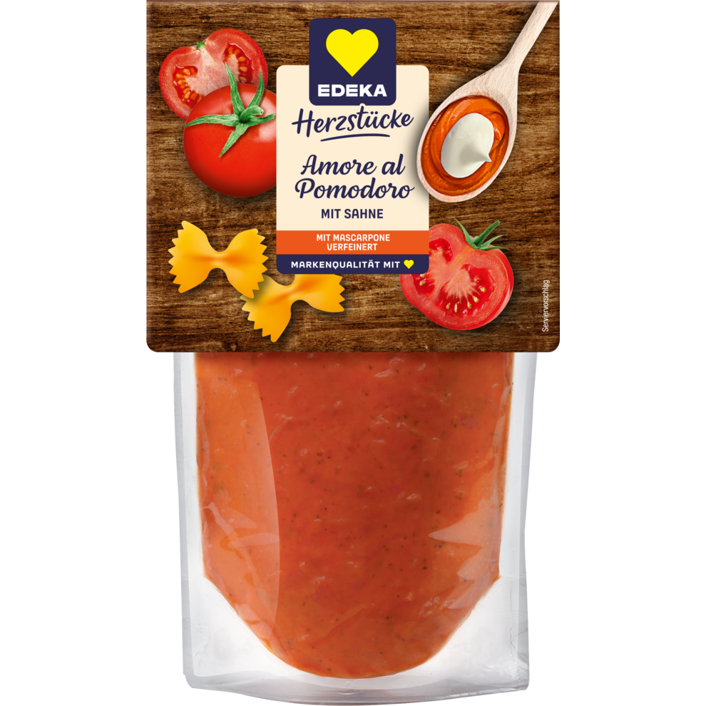 EDEKA Herzstücke Pastasauce Tomate-Sahne-Sauce mit Mascarpone 400g