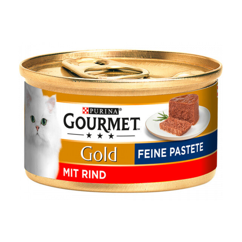 Gourmet Голд нежный паштет, говядина влажный корм для кошек 85g