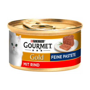 Gourmet Голд нежный паштет, говядина влажный корм для кошек 85g