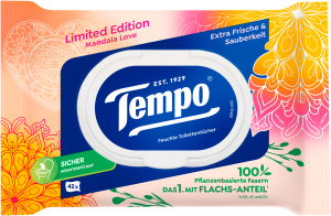 Tempo Carribean Sea feuchtes Toilettenpapier 42BL