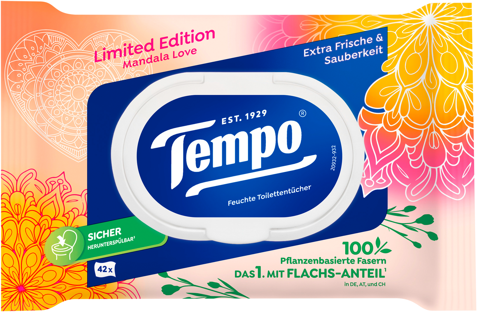 Tempo Carribean Sea feuchtes Toilettenpapier 42BL