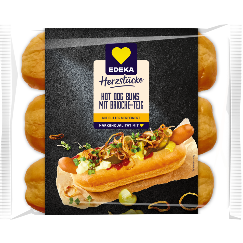 EDEKA Herzstücke Brioche Hot Dog Buns 6ST 270g