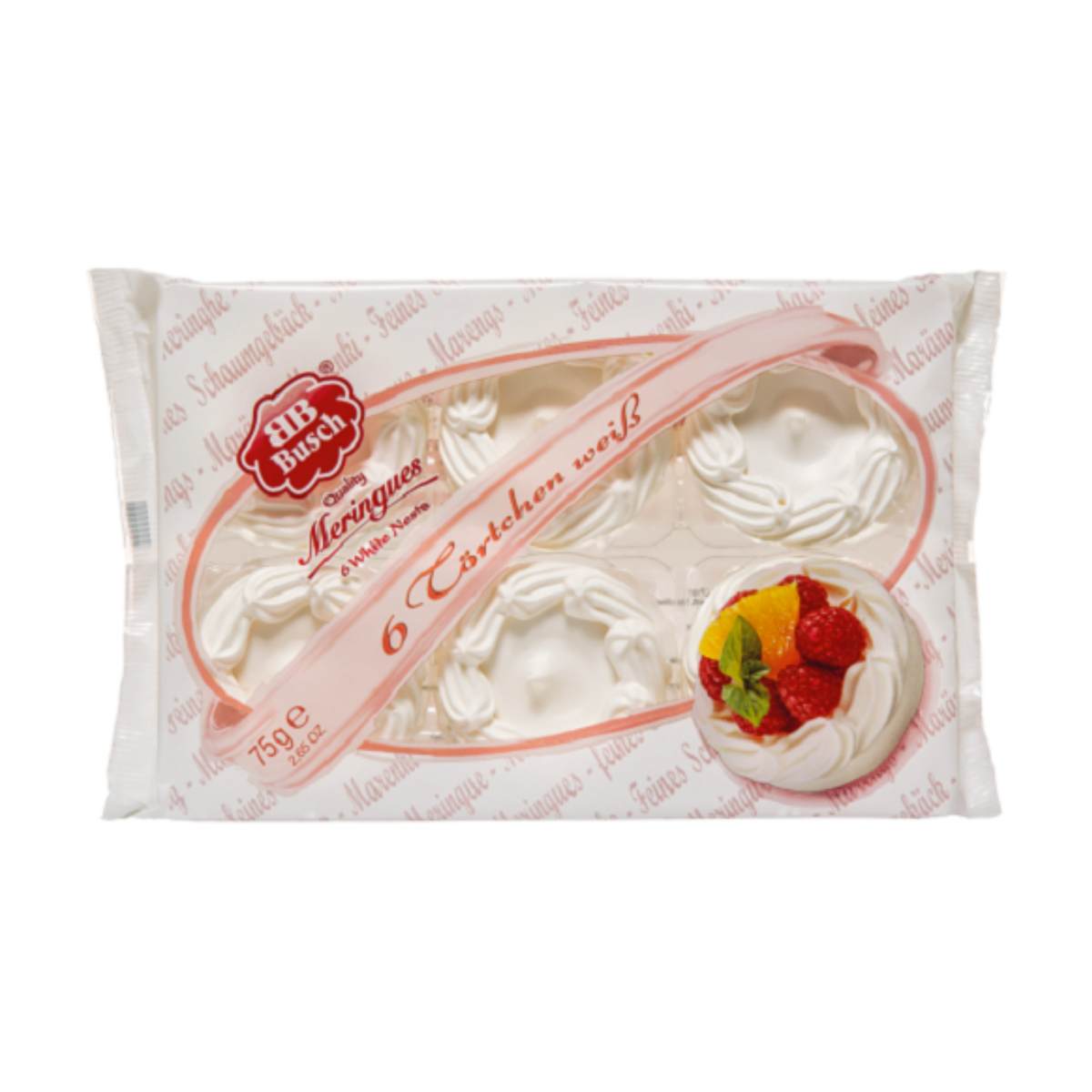 Busch Törtchen weiss Schaumgebäck 6ST 75g