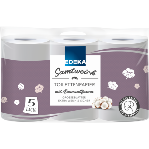 EDEKA Toilettenpapier samtweich mit Cotton 5lagig 6x130Bl.