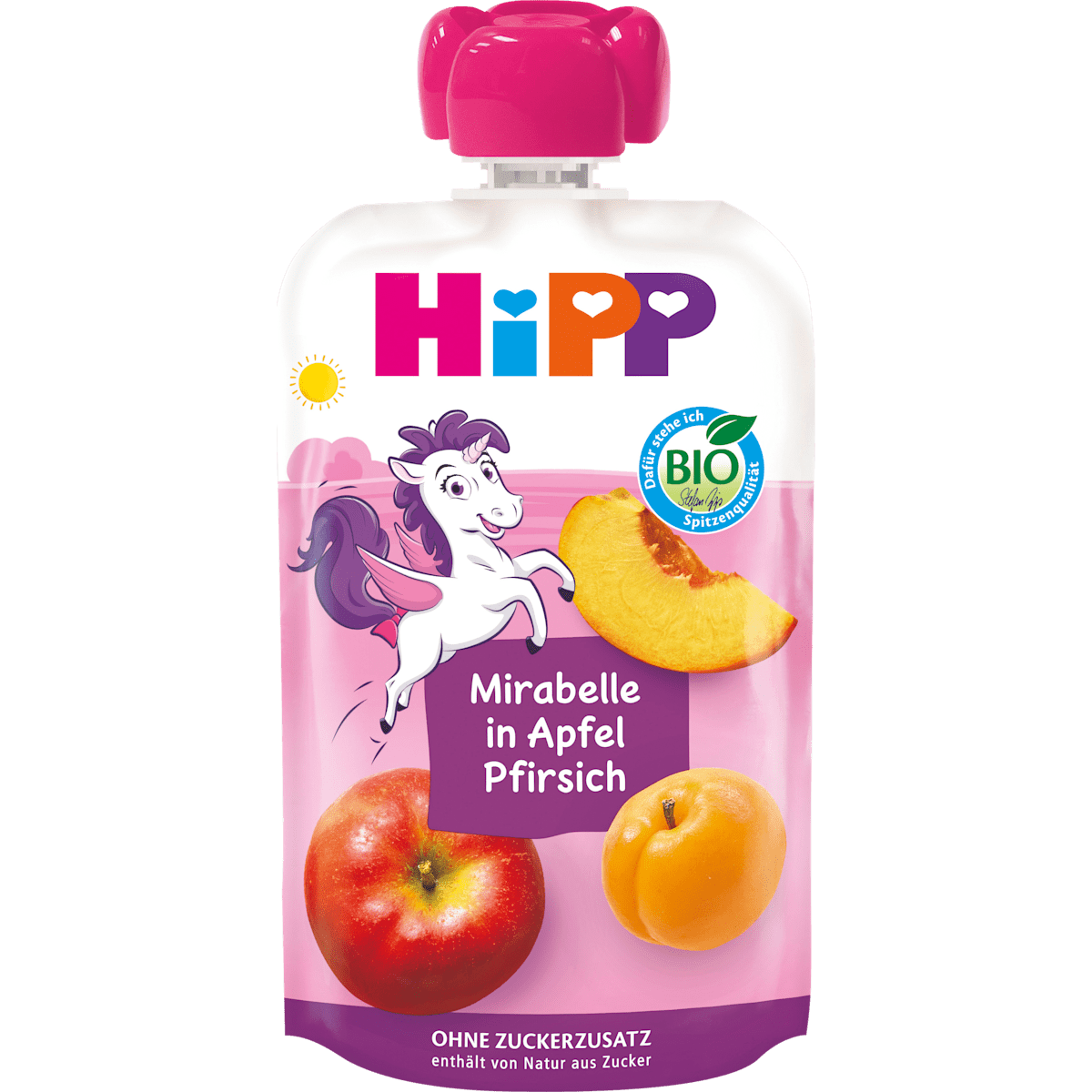 Bio Hipp Hippis Mirabelle in Apfel-Pfirsich ohne Zuckerzusatz ab 1 Jahr 100g