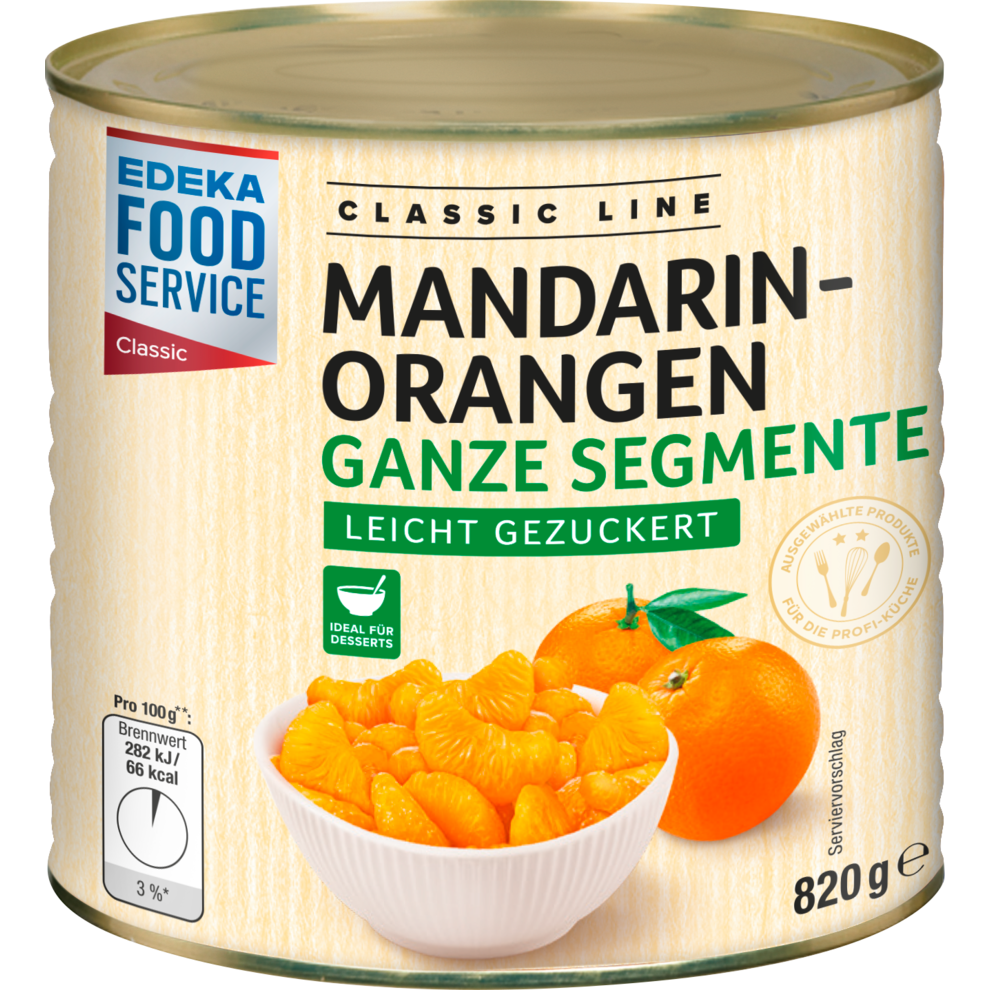 EDEKA Foodservice Classic Mandarin-Orangen leicht gezuckert 820g