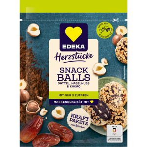 EDEKA Herzstücke Snack Balls Datteln Haselnuss Kakao 145g