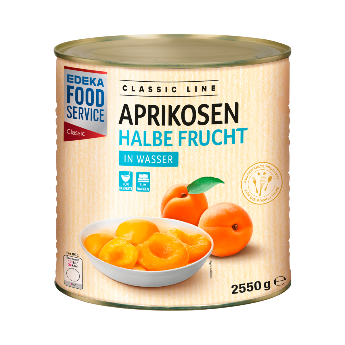 EDEKA Foodservice Classic Aprikosen halbe Frucht in Wasser 2550g