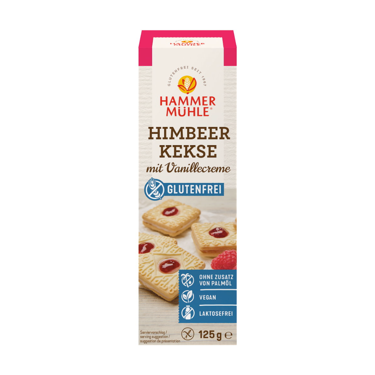 Hammermühle Himbeerkekse mit Vanillecreme 125g