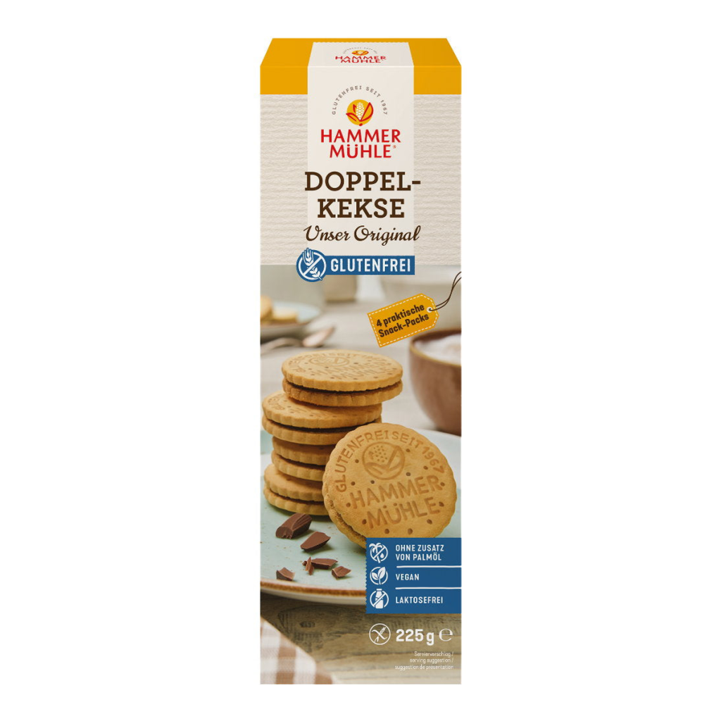 Hammermühle Doppelkekse mit Kakaocreme 225g