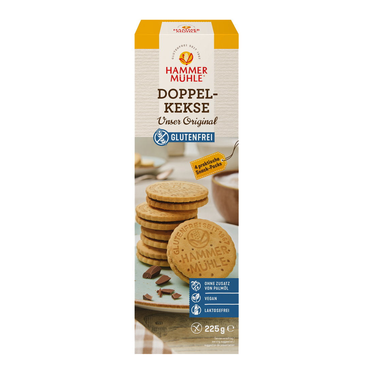 Hammermühle Doppelkekse mit Kakaocreme 225g