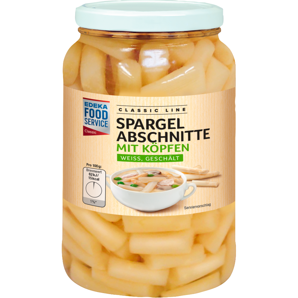 EDEKA Foodservice Classic Spargelabschnitte mit Köpfen 1550g
