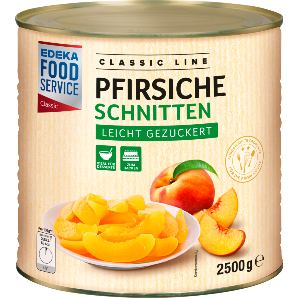 EDEKA Foodservice Classic Pfirsich Schnitten leicht gezuckert 2500g