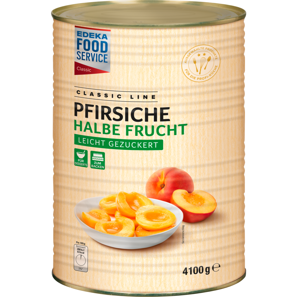 EDEKA Foodservice Classic Pfirsiche halbe Frucht leicht gezuckert 4100g