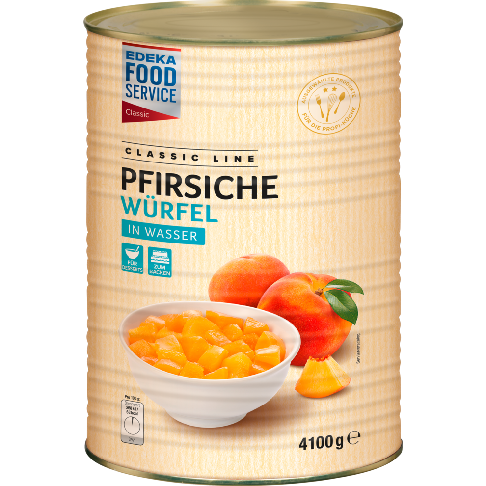 EDEKA Foodservice Classic Pfirsiche Würfel in Wasser 4100g