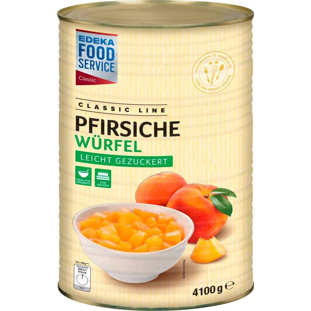 EDEKA Foodservice Classic Pfirsiche gewürfelt leicht gezuckert 4100g