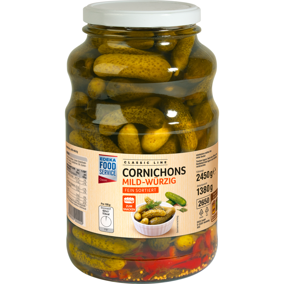 EDEKA Foodservice Classic Cornichons mild-würzig 2450g