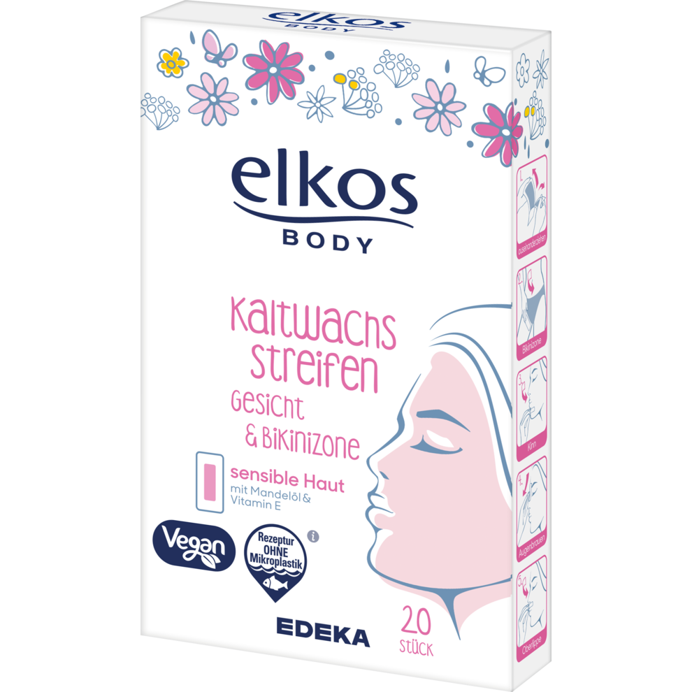EDEKA elkos body Kaltwachsstreifen Gesicht 20ST