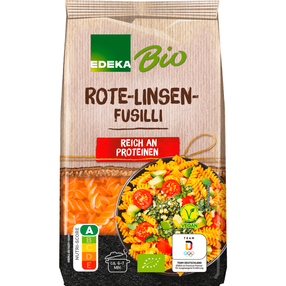 Bio EDEKA Fusilli rote Linsen 250g