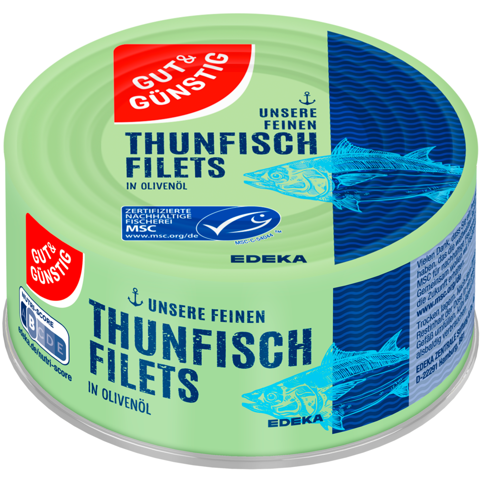 MSC GUT&GÜNSTIG Thunfischfilets in Olivenöl 185g