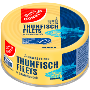 MSC GUT&GÜNSTIG Thunfischfilets in Sonnenblumenöl 195g