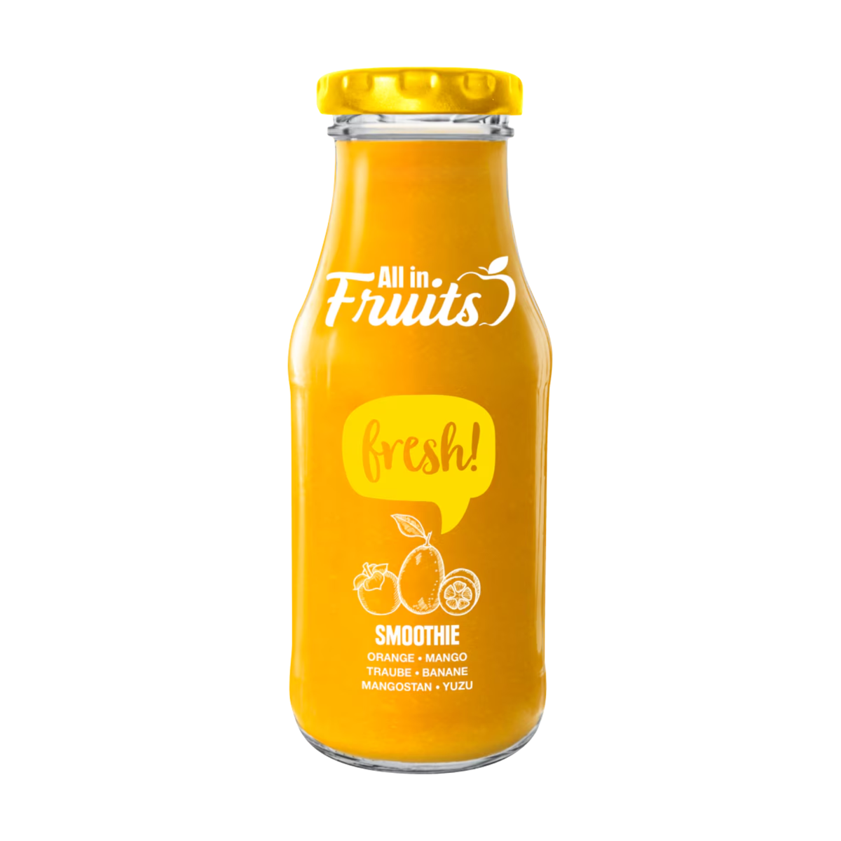 All in Fruits Smoothie Fresh Orange Mango Mangostane Yuzu 250ml