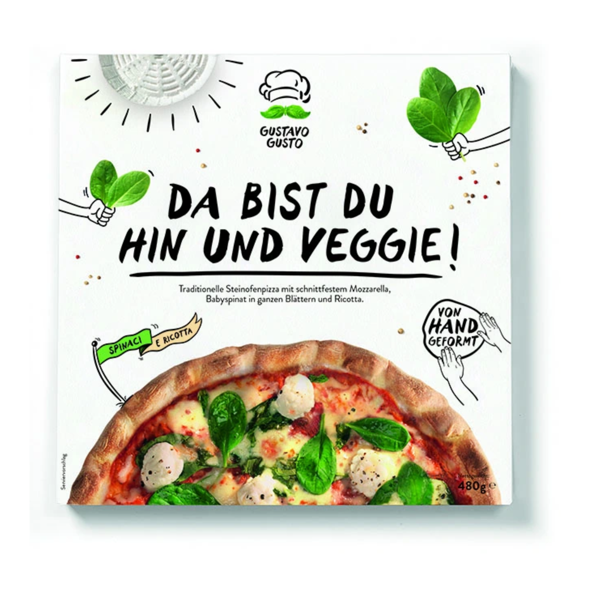 Gustavo Gusto Pizza Spinaci e Ricotta 480g