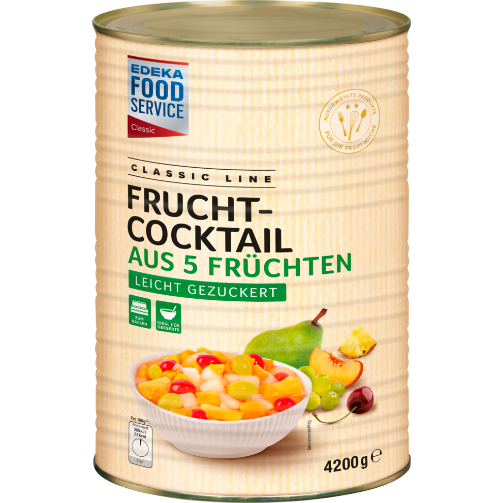 EDEKA Фудсервис классический 5-Fruchtcocktail лёгкий подслащённый 4200g