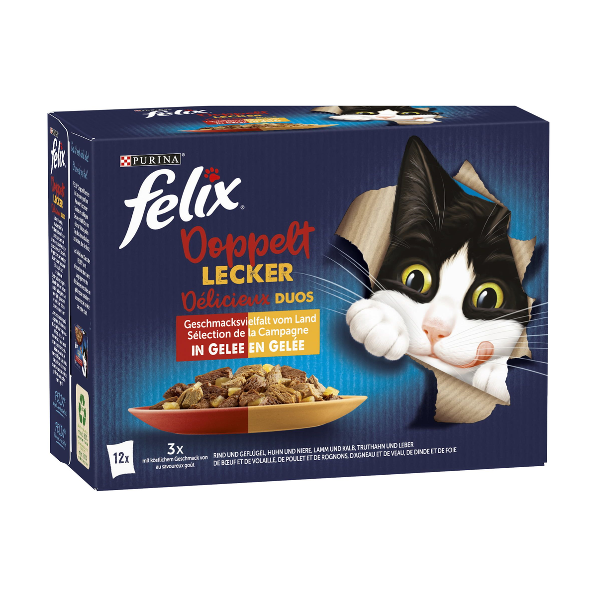 Felix so gut wie es aussieht Doppelt Lecker Geschmacksvielfalt vom Land mit Gemüse 12x85g