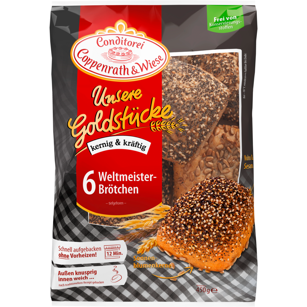 Coppenrath&Wiese Unsere Goldstücke Weltmeister Brötchen 6ST 450g