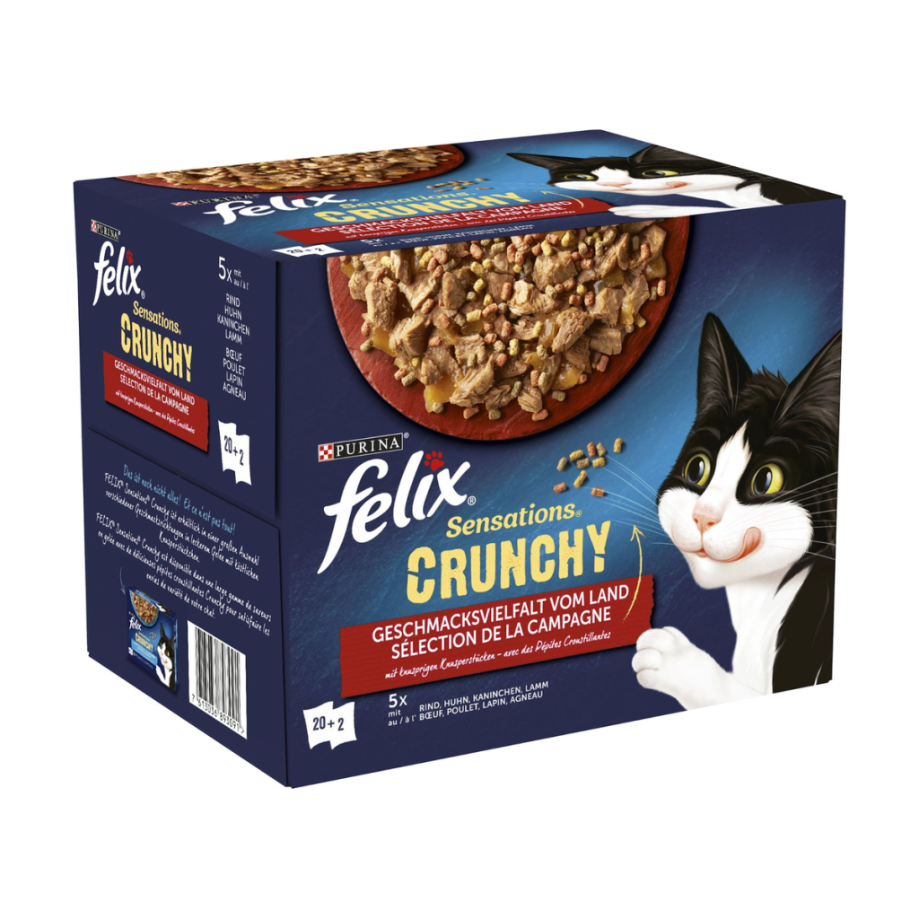 Felix Sensations Crunchy Geschmacksvielfalt vom Land 10x85g+40g