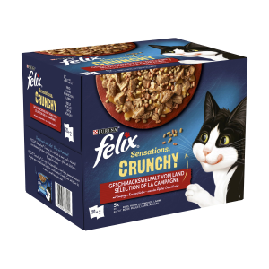 Felix Sensations Crunchy Geschmacksvielfalt vom Land 10x85g+40g