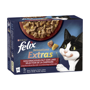 Felix Sensations Extras Gelee Geschmacksvielfalt vom Land 12x85g