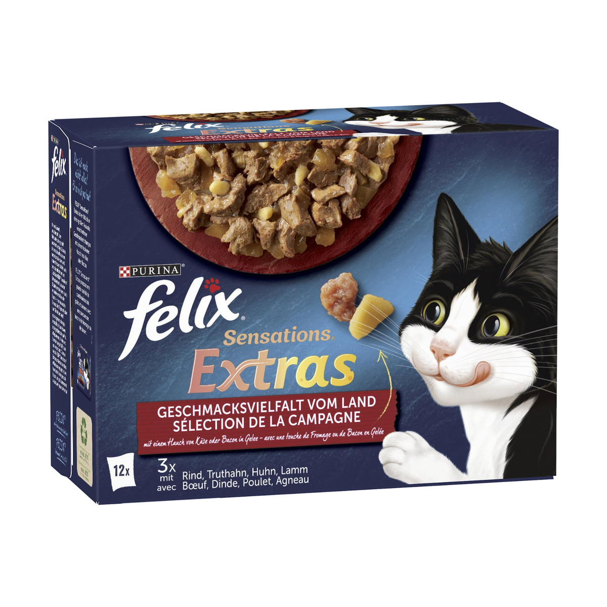 Felix Sensations Extras Gelee Geschmacksvielfalt vom Land 12x85g