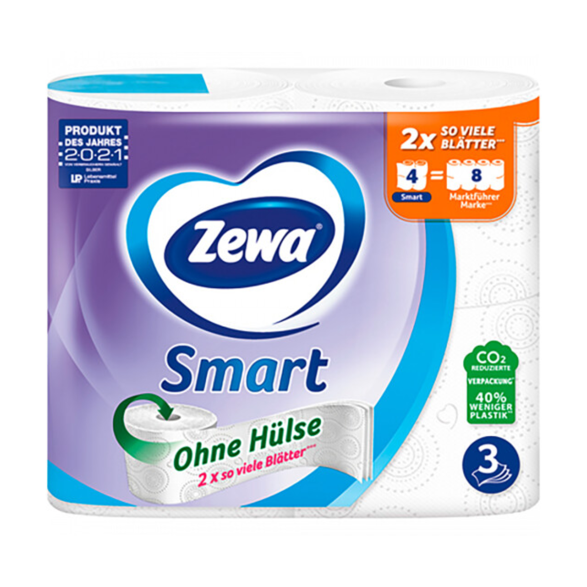 Zewa Smart Toilettenpapier 3-lagig weiß 4x300BL