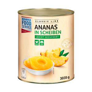 EDEKA Фудсервис классический ананас, ломтики лёгкий подслащённый 3035g