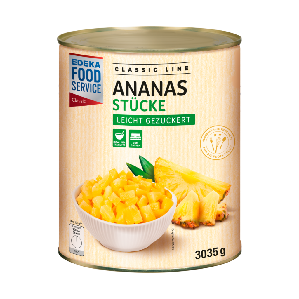 EDEKA Foodservice Classic Ananas Stücke leicht gezuckert 3035g