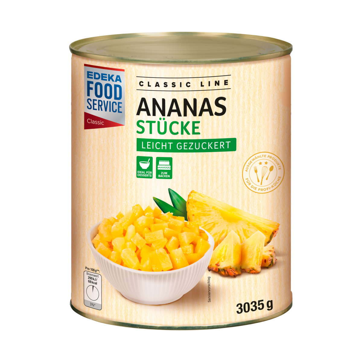 EDEKA Foodservice Classic Ananas Stücke leicht gezuckert 3035g