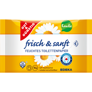 GUT&GÜNSTIG feuchtes Toilettenpapier Kamille Doppelpack 2x70Stück