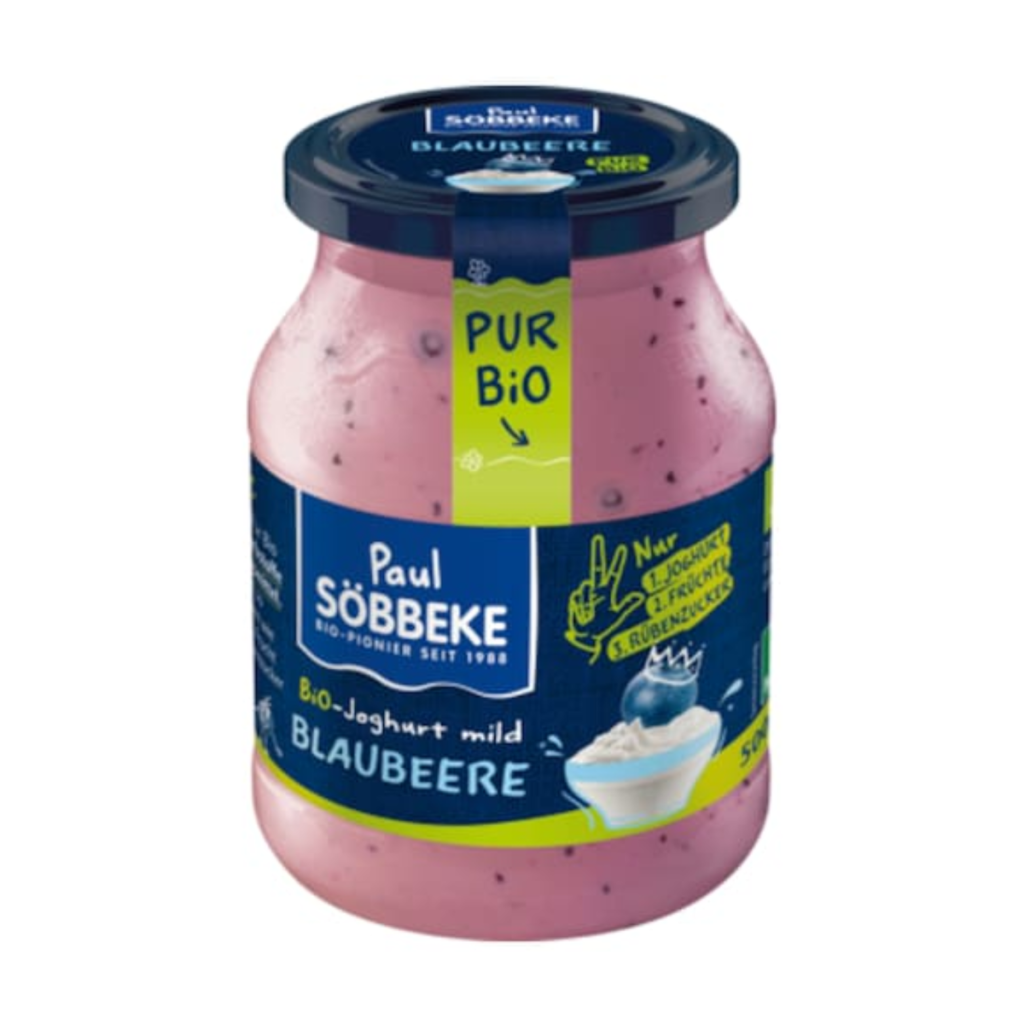 Bio Söbbeke Pur Bio Joghurt Blaubeere 3,8% 500g MW