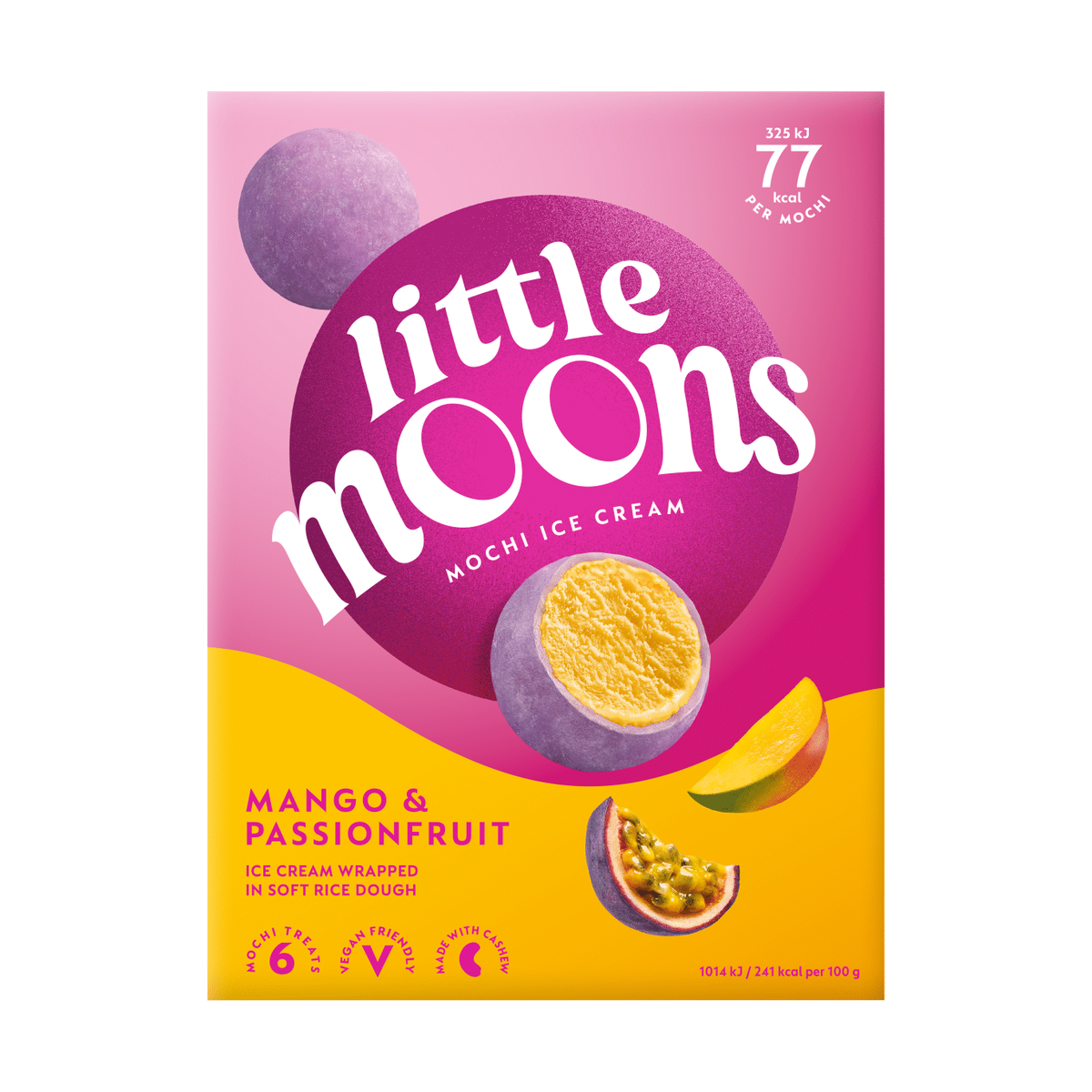 Little Moons Mochi Eis Tropical Mango & Passionsfrucht 6x32g