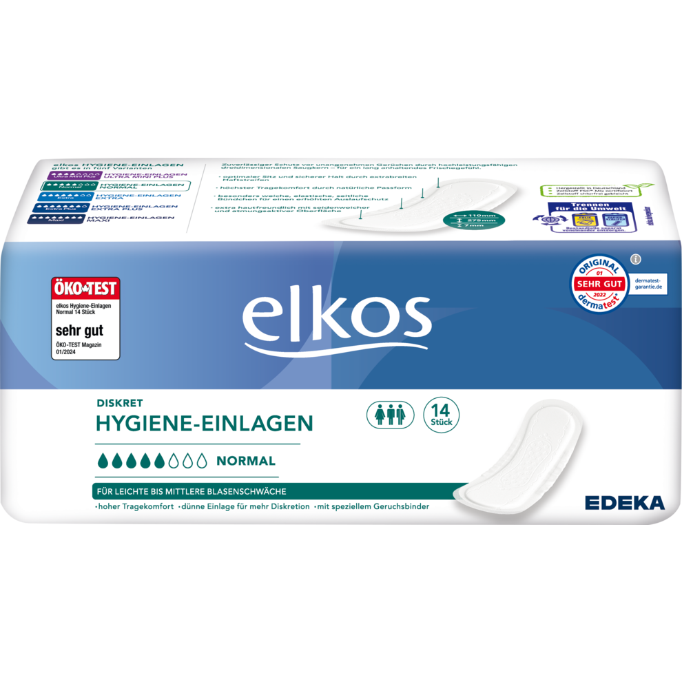 EDEKA elkos Hygiene-Einlagen Normal 14ST