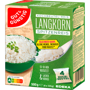 GUT&GÜNSTIG Langkorn-Spitzenreis Kochbeutel 500g